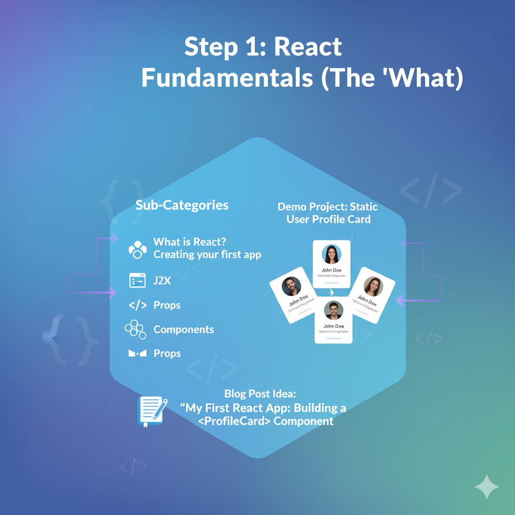 Step 1 :”My First React App: Understanding Components, JSX, and Props”