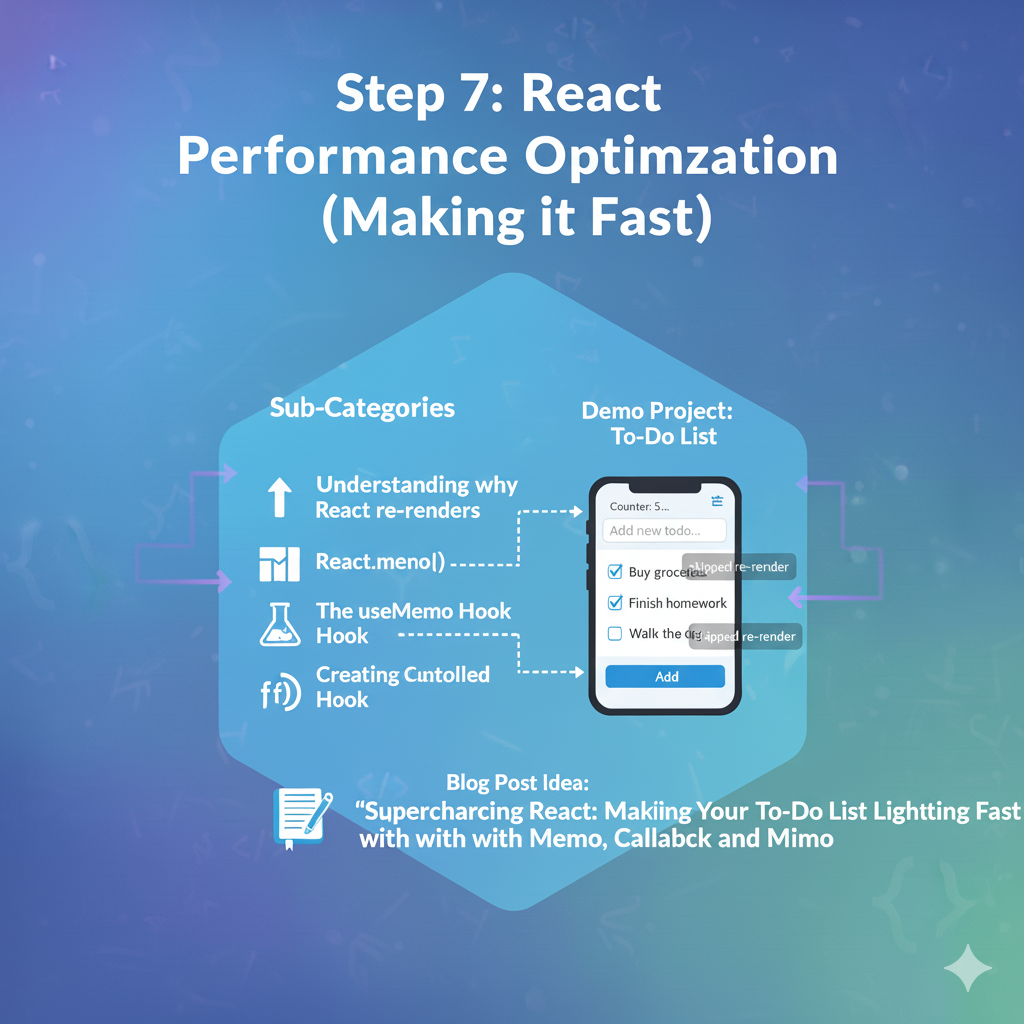 Step 7 : “Why is My React App Slow? A Beginner’s Guide to memo, useCallback, and useMemo”